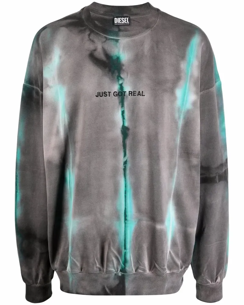 Diesel Sweatshirt mit Batikmuster - Grau Grau