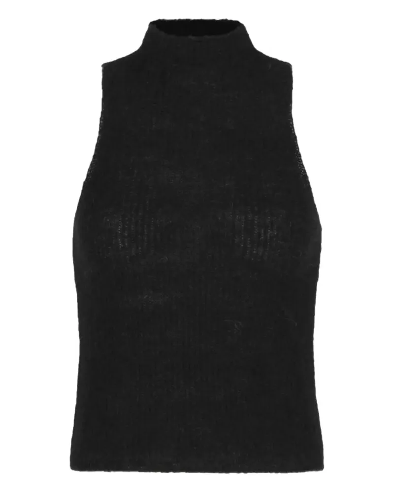 AMOMENTO mock-neck top - Schwarz Schwarz