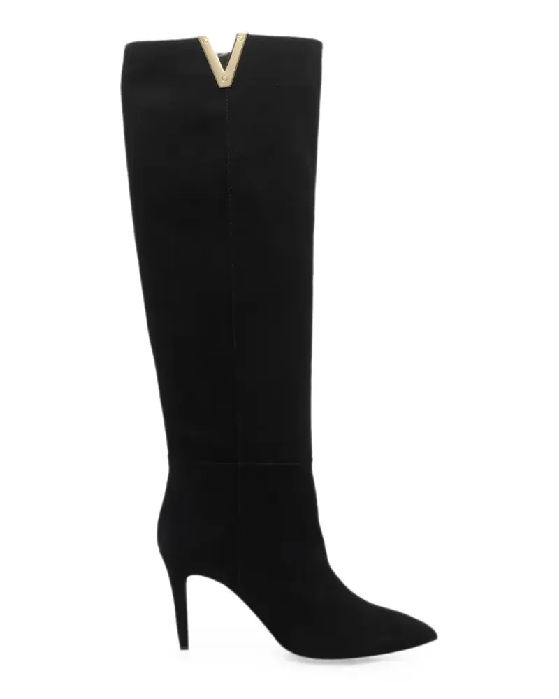 Via Roma 15 Wildlederstiefel mit spitzer Kappe - Schwarz Schwarz