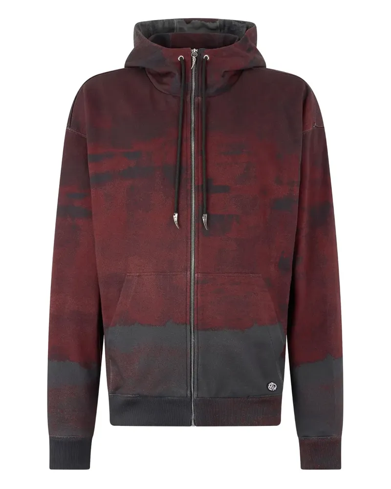 Roberto Cavalli Kapuzenjacke mit abstraktem Print - Rot Rot