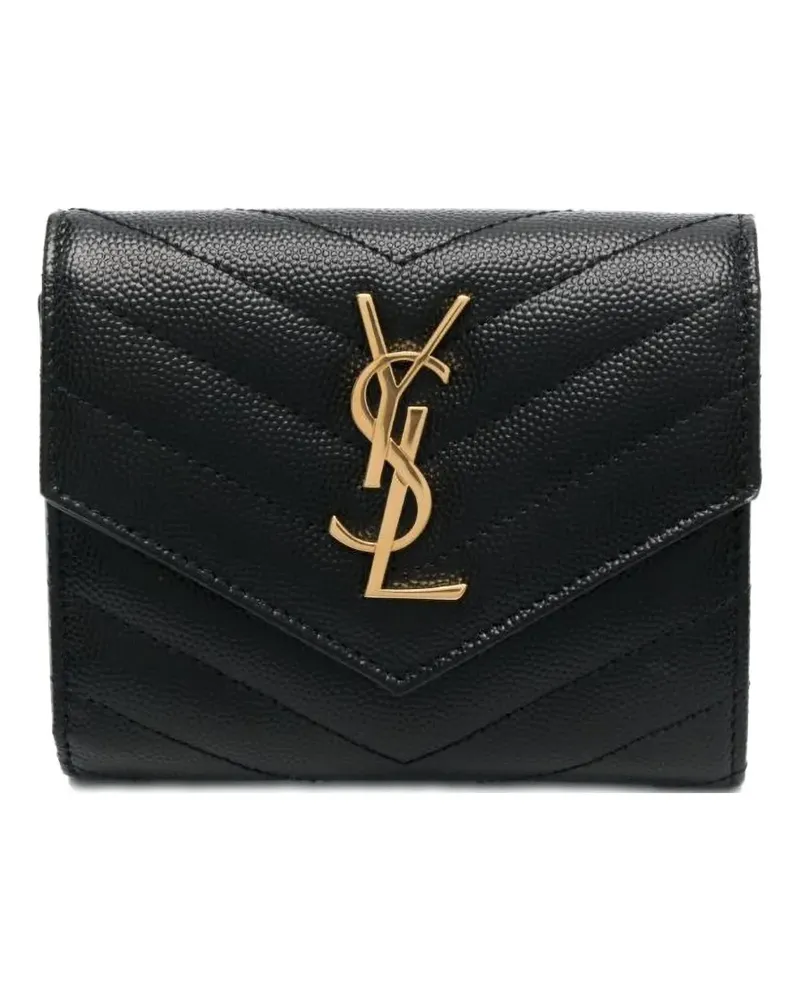 Saint Laurent matelassé leather wallet - Schwarz Schwarz