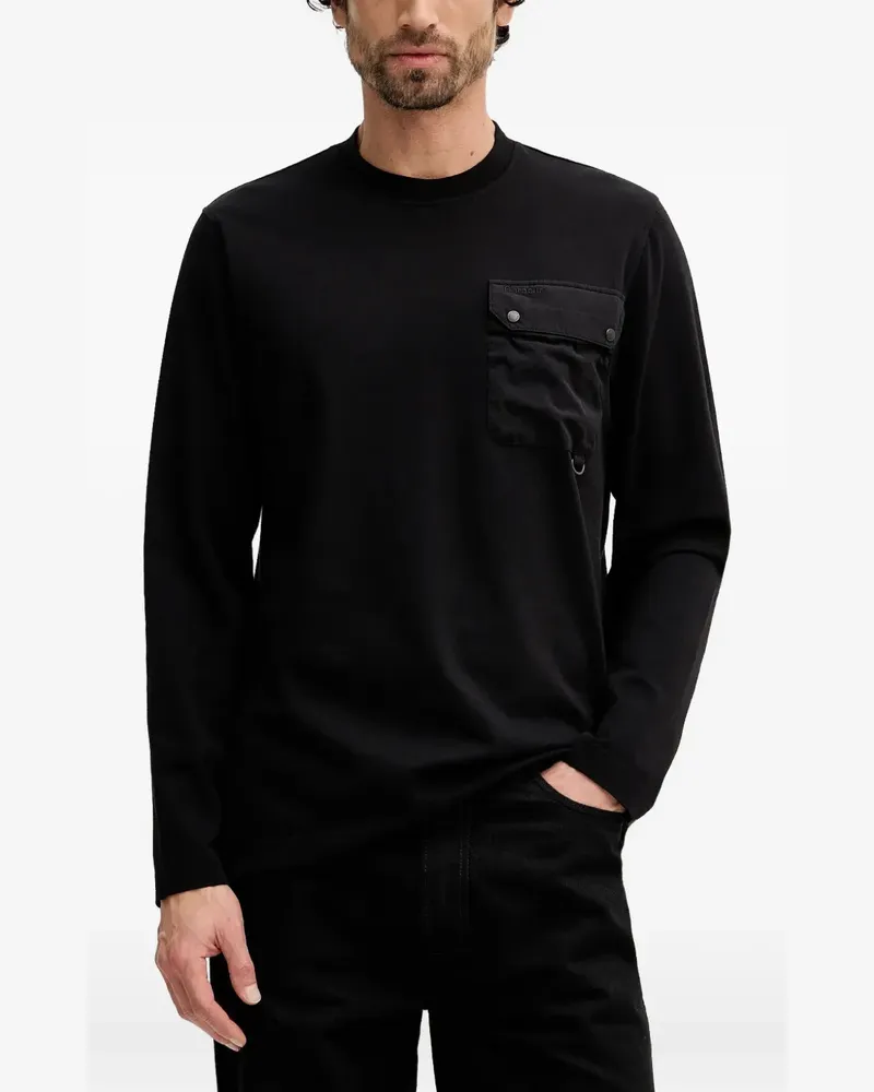 Barbour Leazes Langarmshirt mit Tasche - Schwarz Schwarz