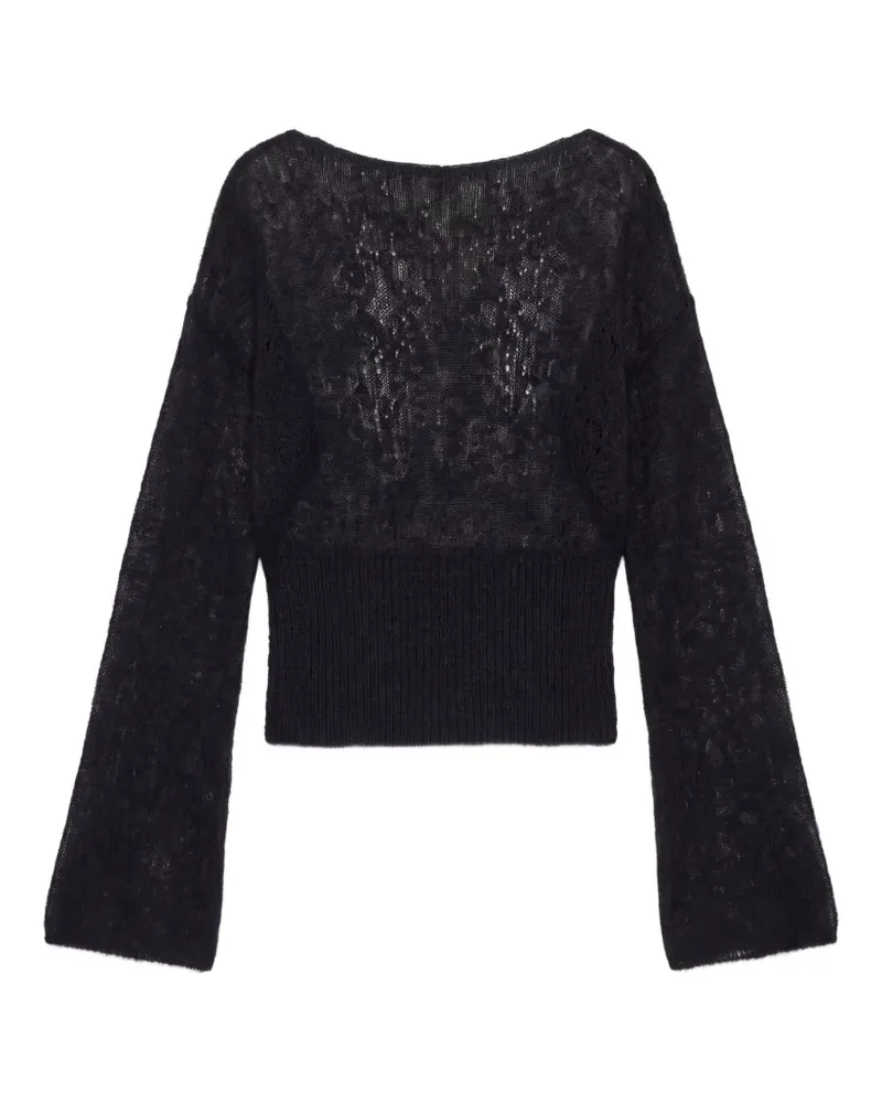 Reformation Semi-transparenter Soren Pullover - Schwarz Schwarz