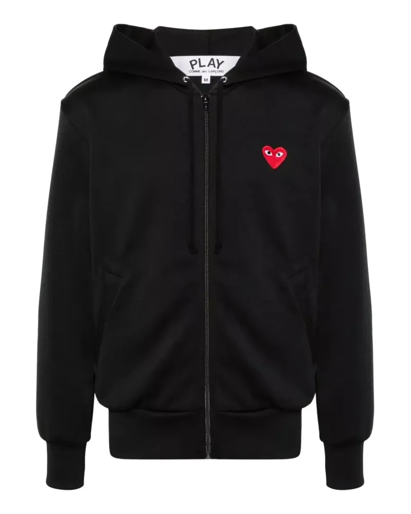 Comme des Garçons Kapuzenjacke mit Herz-Patch - Schwarz Schwarz