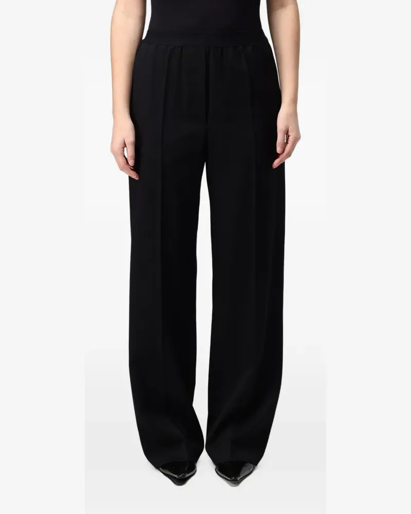 TER ET BANTINE elasticated-waist wide-leg trousers - Schwarz Schwarz