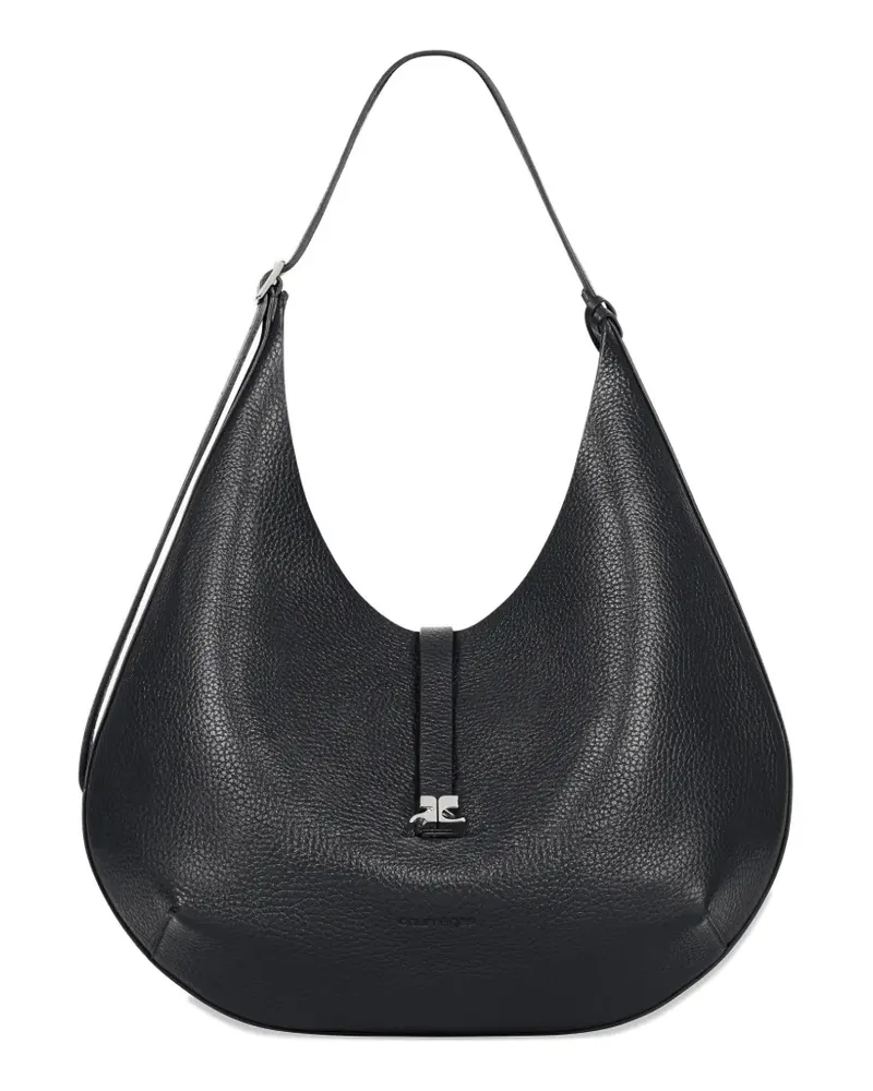 Courrèges Hobo Tote Bag aus strukturiertem Leder - Schwarz Schwarz