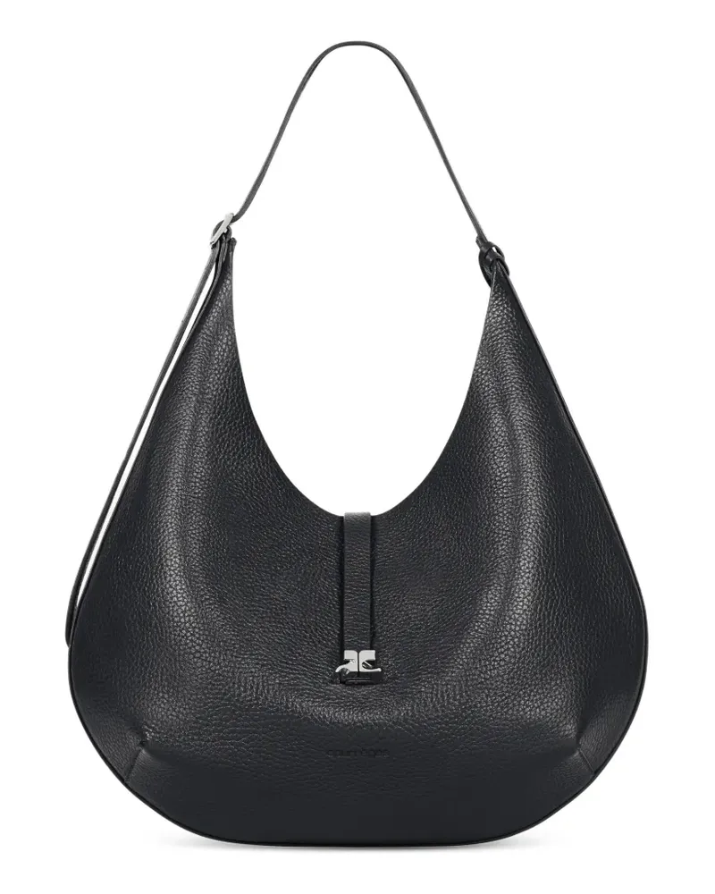 Courrèges Hobo Tote Bag aus strukturiertem Leder - Schwarz Schwarz