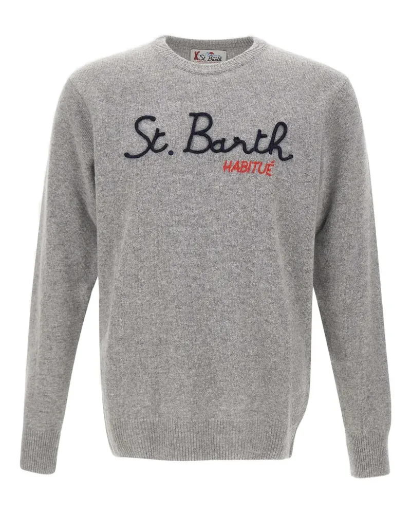MC2 Saint Barth Heron embroidered crew-neck sweater - Grau Grau