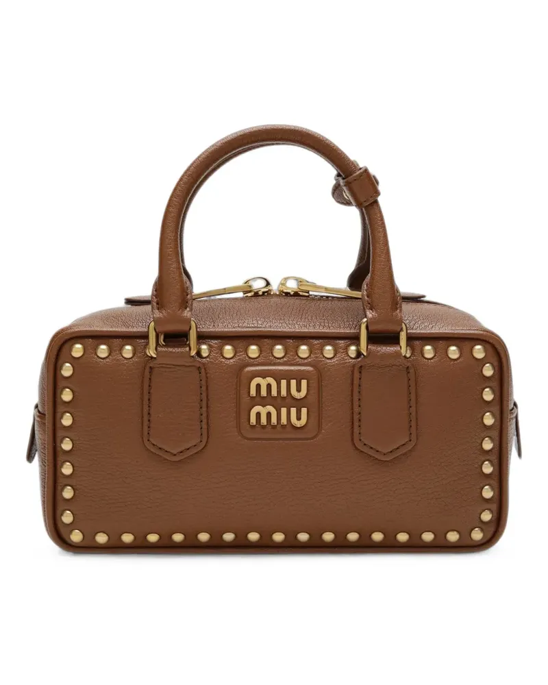 Miu Miu Tote Bag mit Nieten - Braun Braun