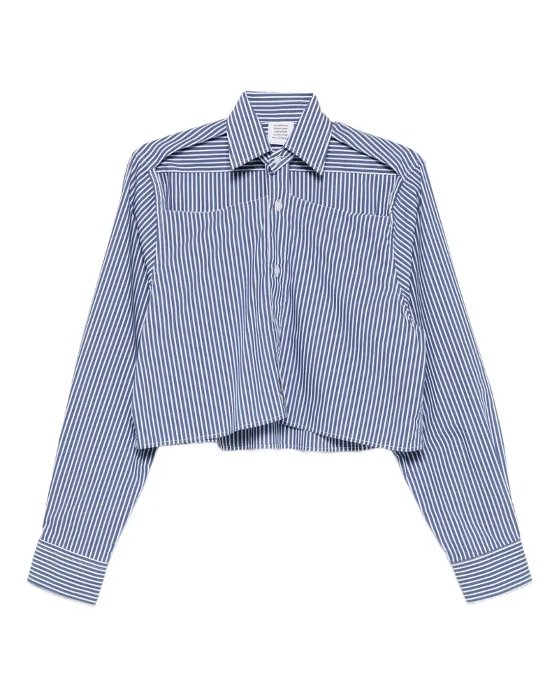 VETEMENTS striped cropped shirt - Blau Blau
