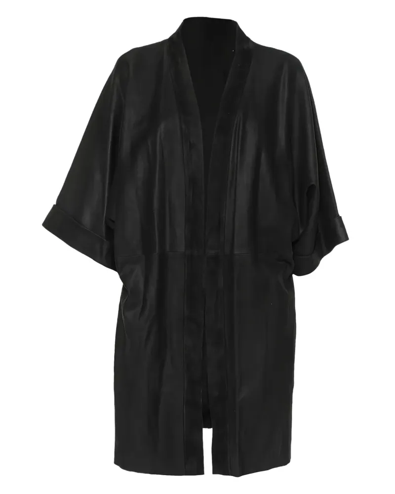 IRO Pre-owned x Anja Rubik Ledermantel - Schwarz Schwarz