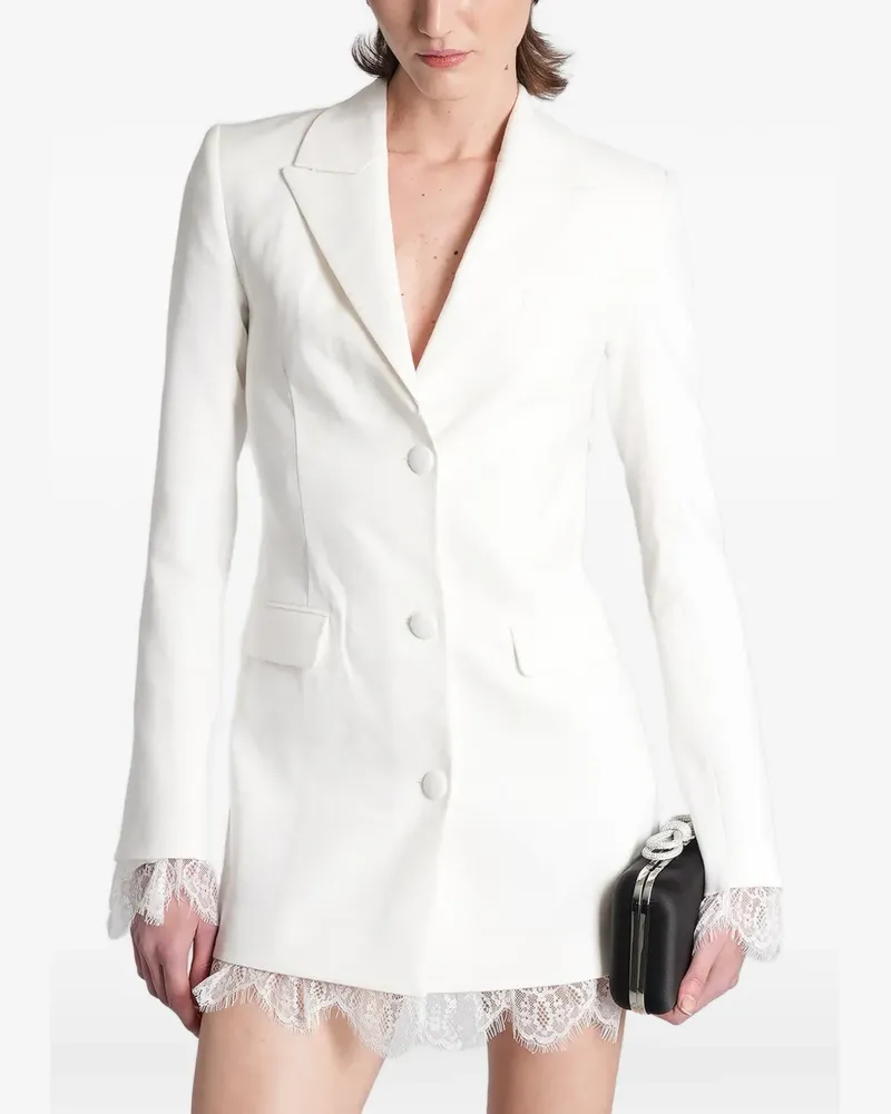 Mach & Mach lace-trim cut-out mini dress - Weiß Weiß