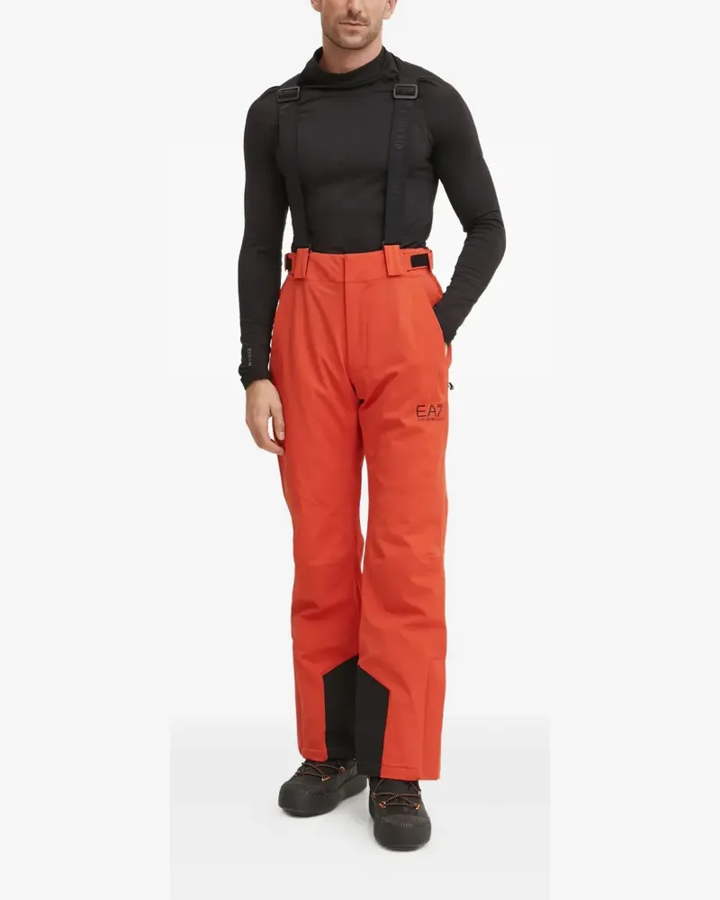 EA7 logo-print skiwear trousers - Orange Orange