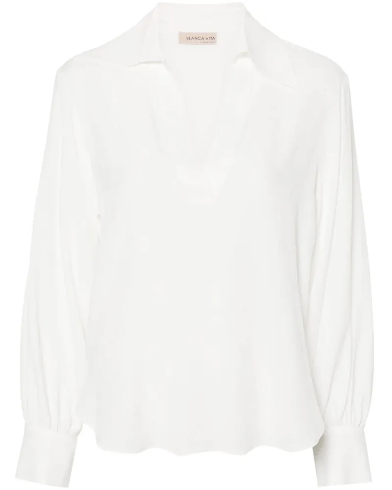 Blanca Benjamin Seidenbluse - Weiß Weiß