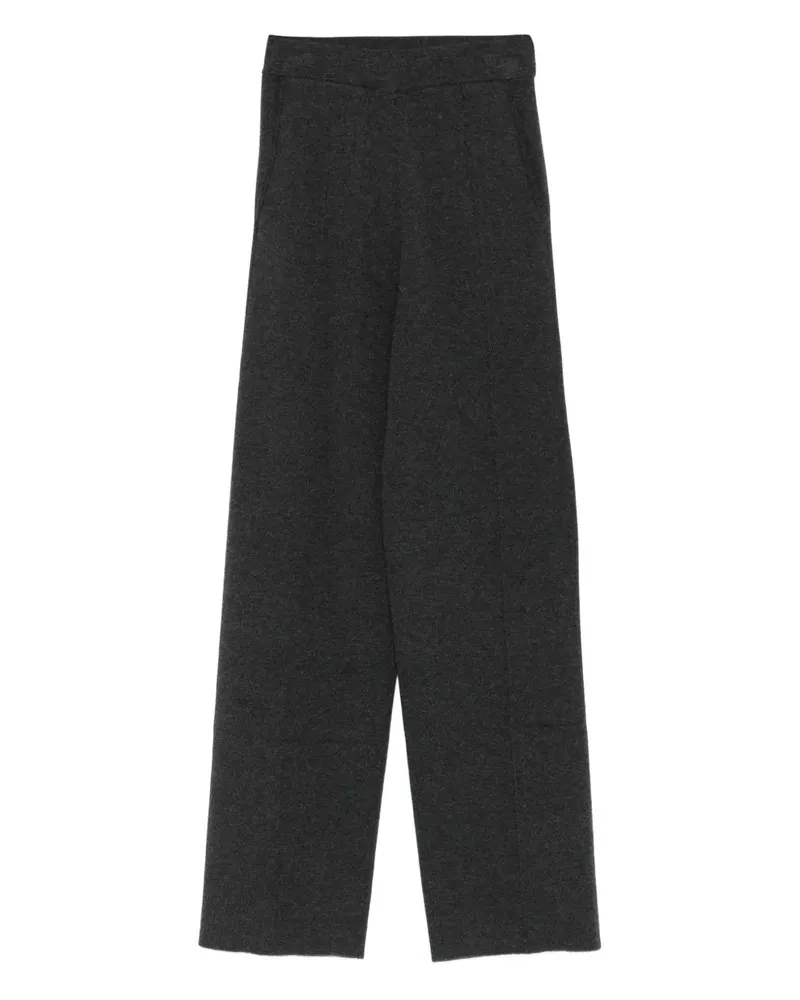 Max Mara Flache Hose mit Seitentaschen - Grau Grau
