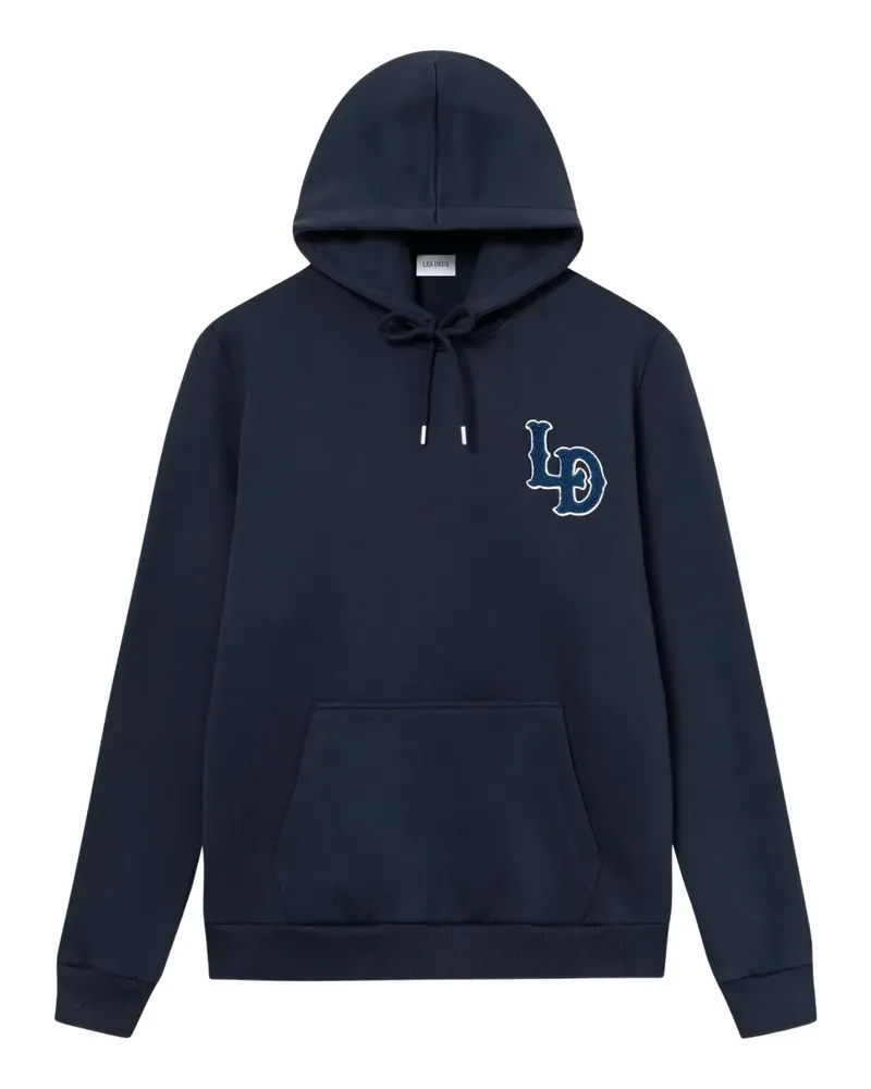 LES DEUX Hoodie mit Patch - Blau Blau