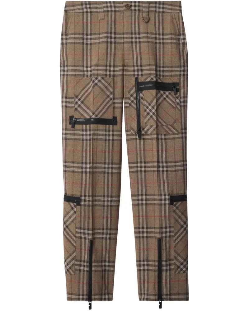 Burberry Check Cargohose - Braun Braun