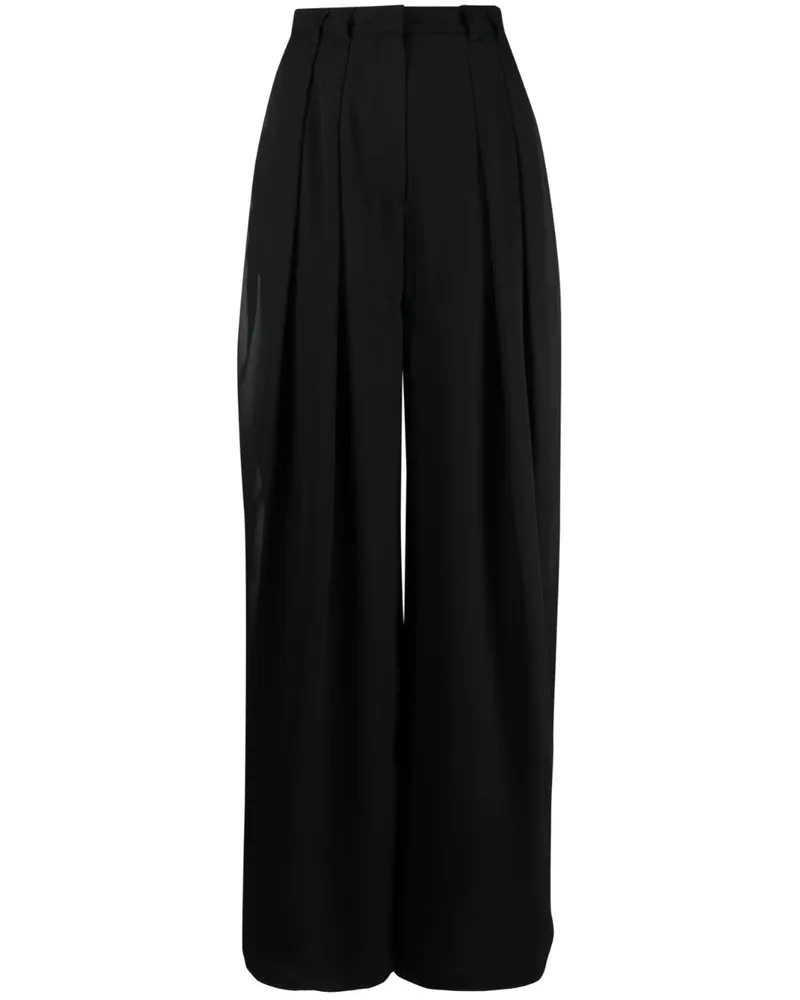 Mônot High-Waist-Hose mit weitem Bein - Schwarz Schwarz