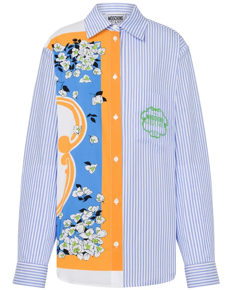 Moschino Hemd im Patchwork-Design - Blau Blau