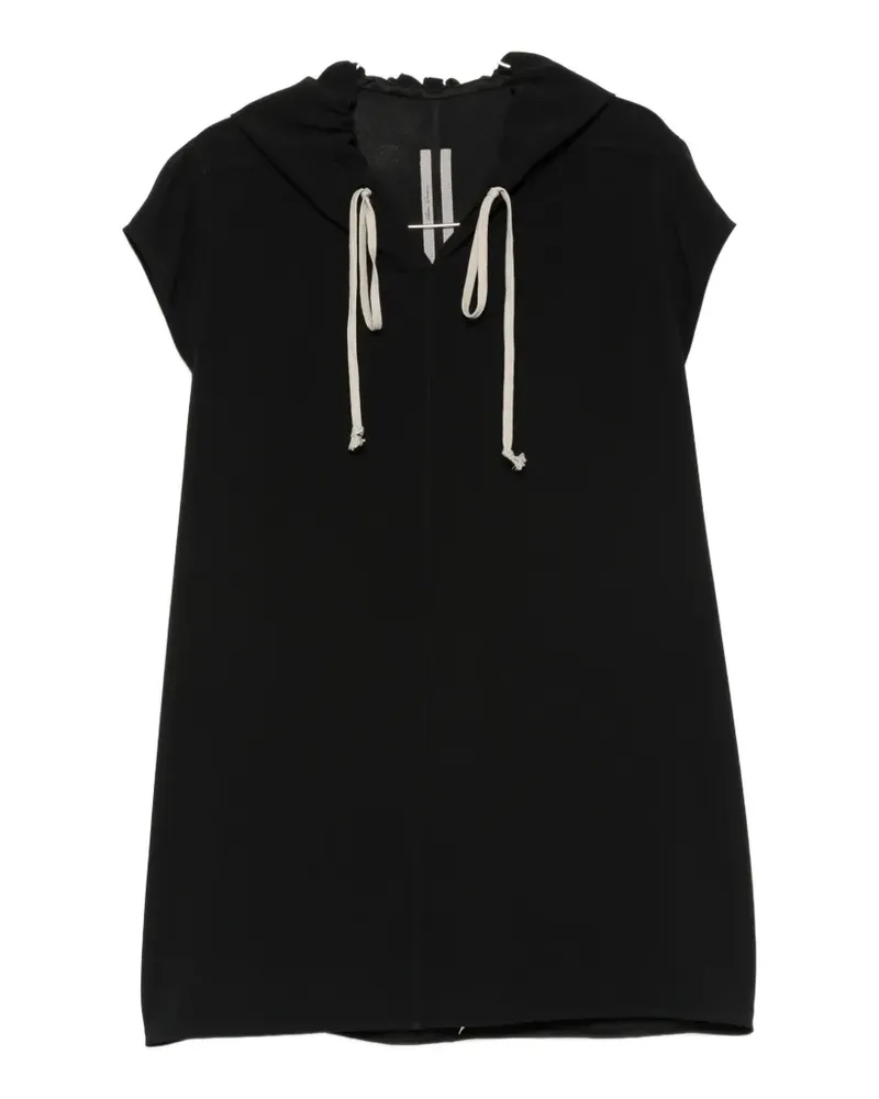 Rick Owens hooded drawstring-fastening mini dress - Schwarz Schwarz