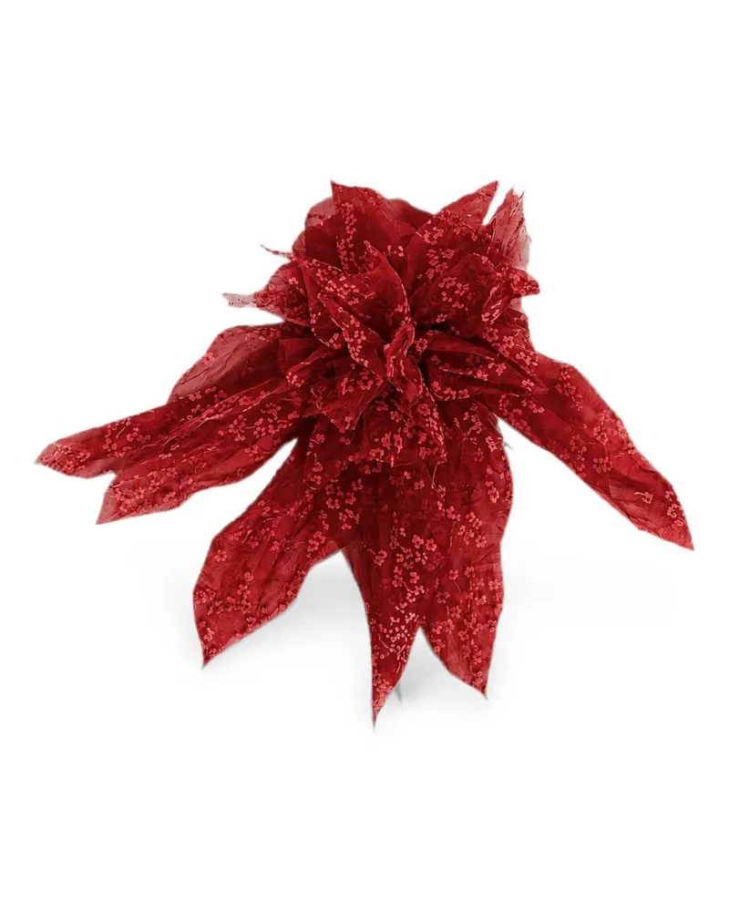 Alberta Ferretti floral-motif silk brooch - Rot Rot