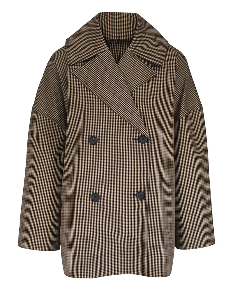 Totême Doppelreihiger Blazer mit Karomuster - Braun Braun