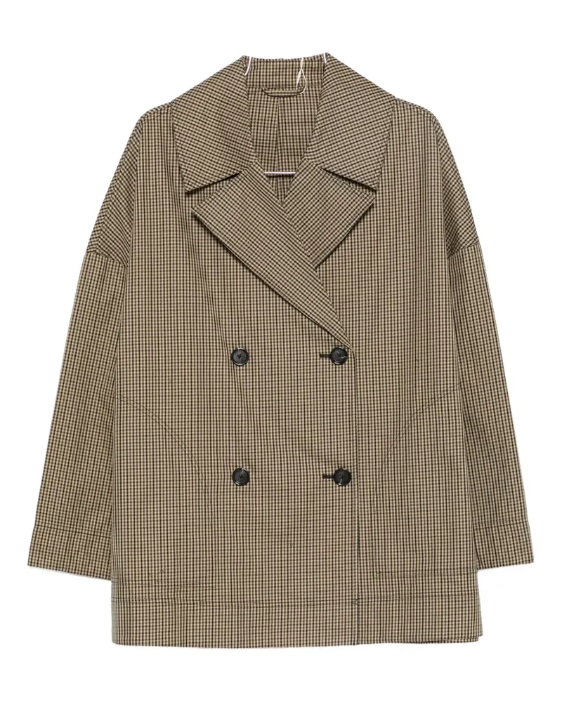 Totême Doppelreihiger Blazer mit Karomuster - Braun Braun