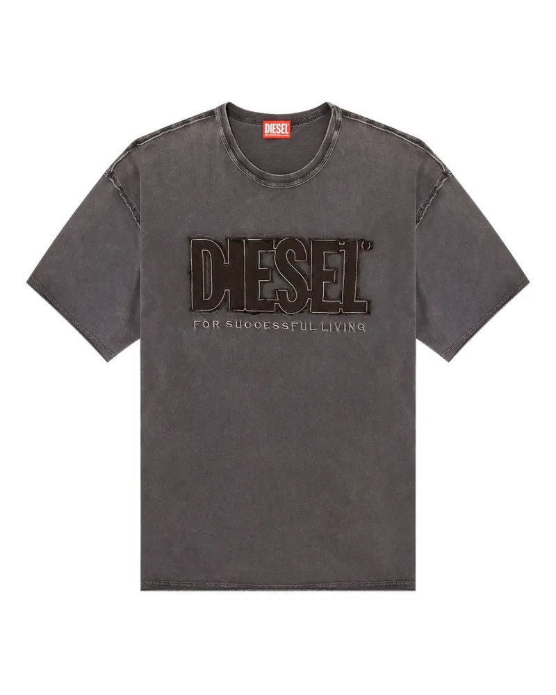 Diesel T-Rawboxt T-Shirt mit Stickerei - Grau Grau