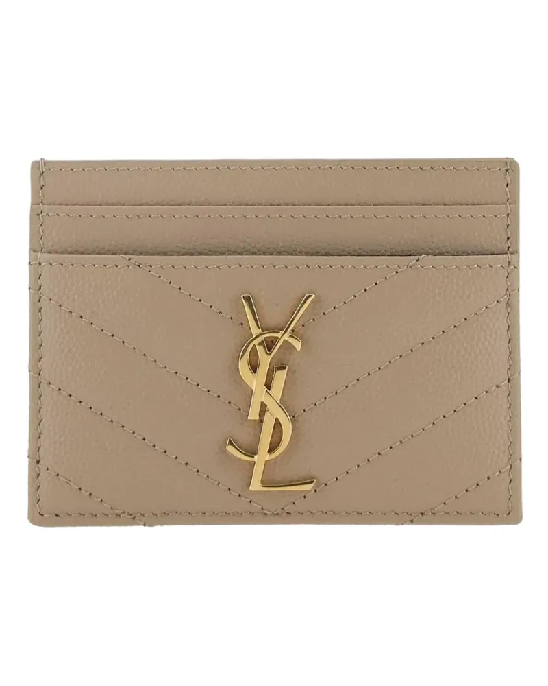 Saint Laurent Cassandre matelassé leather cardholder - Nude Nude