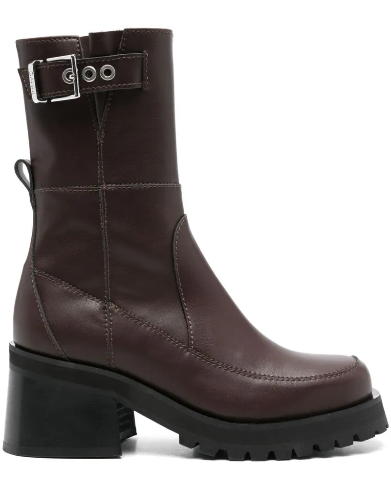 Ganni Stiefel mit Reißverschluss 70mm - Braun Braun