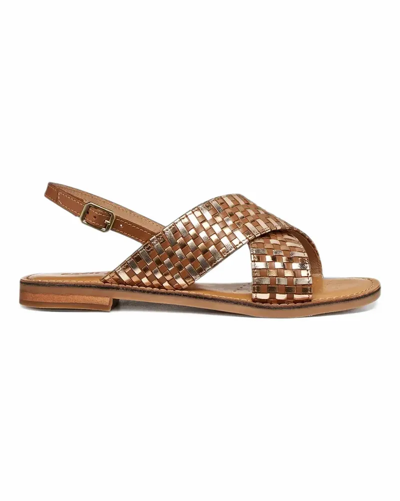 Geox Gewebte Maddalusia C Sandalen mit überkreuzten Riemen - Braun Braun