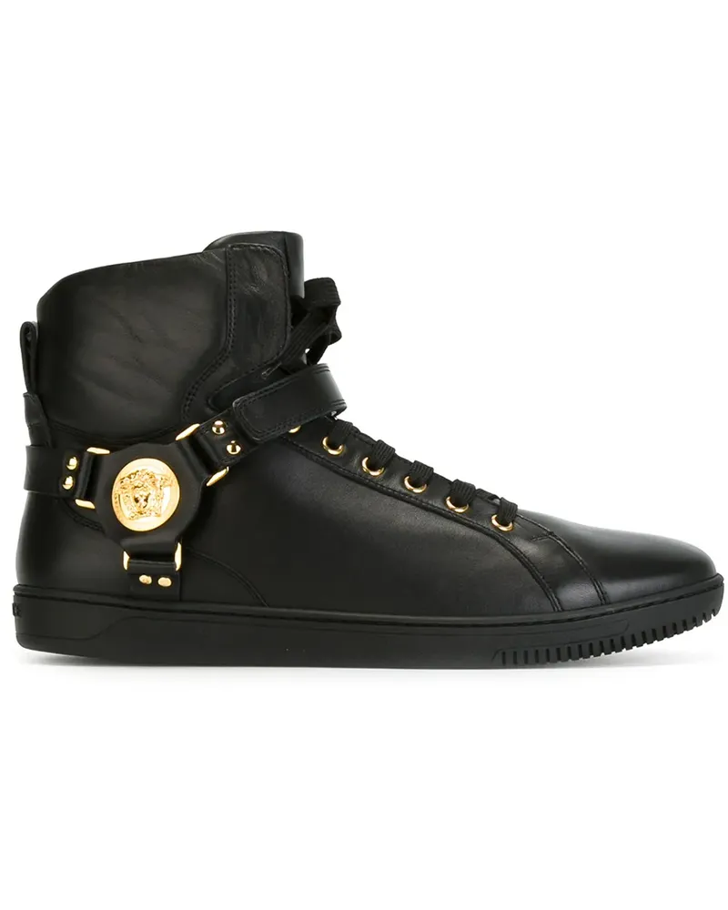 Versace High-Top-Sneakers mit Klettverschluss - Schwarz Schwarz
