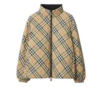 Wendbare Steppjacke mit Karo - Nude