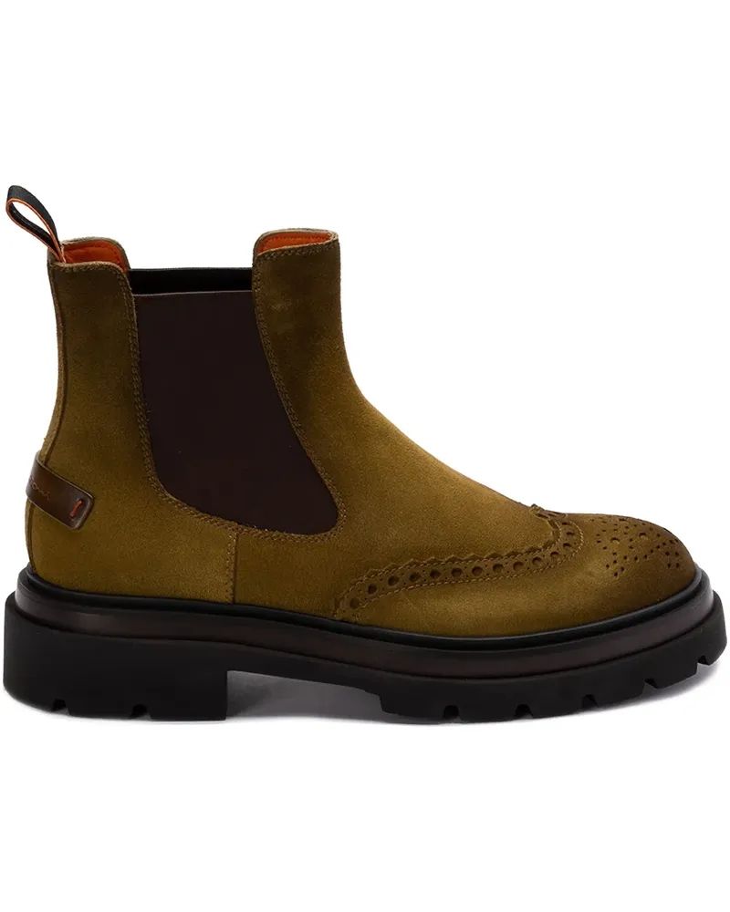 Santoni Chelsea-Boots mit Logo-Patch - Grün Grün