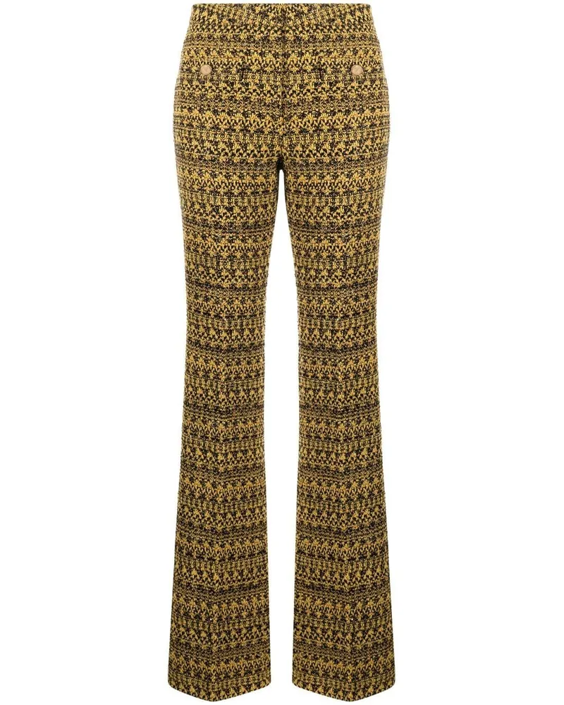 Alessandra Rich Hose mit grafischem Print - Gelb Gelb