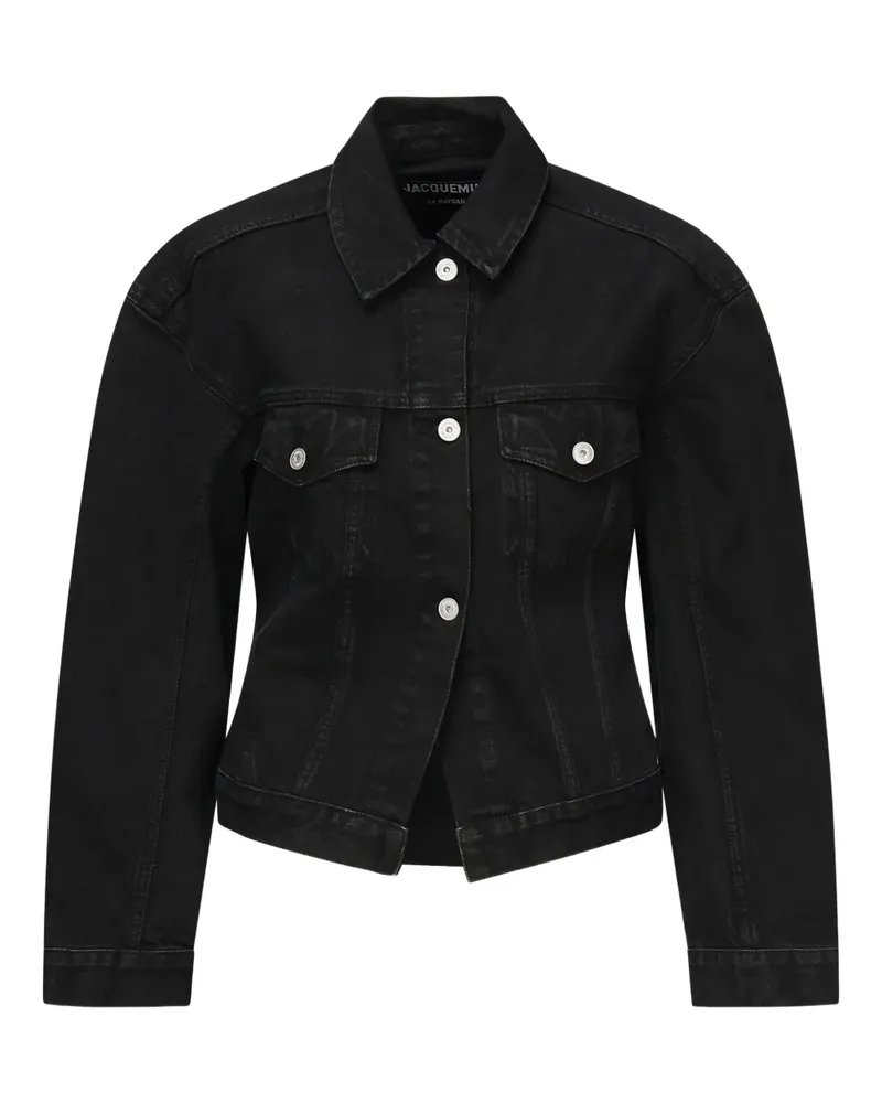 Jacquemus Jeansjacke mit Knopfverschluss - Schwarz Schwarz