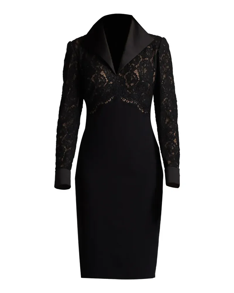 Tadashi Shoji Deacon Midikleid aus Spitze - Schwarz Schwarz