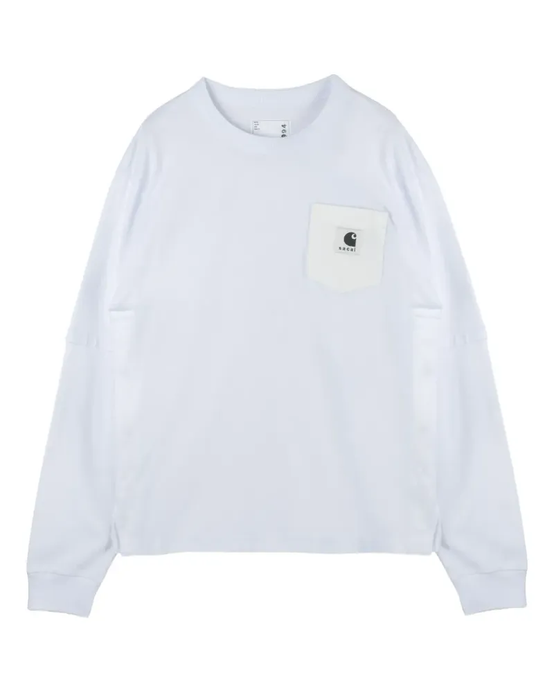 Sacai xCarhartt WIP pocket-chest long-sleeve T-shirt - Weiß Weiß