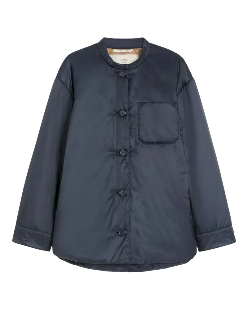 Max Mara Gesteppte Jacke mit Knopfleiste - Blau Blau