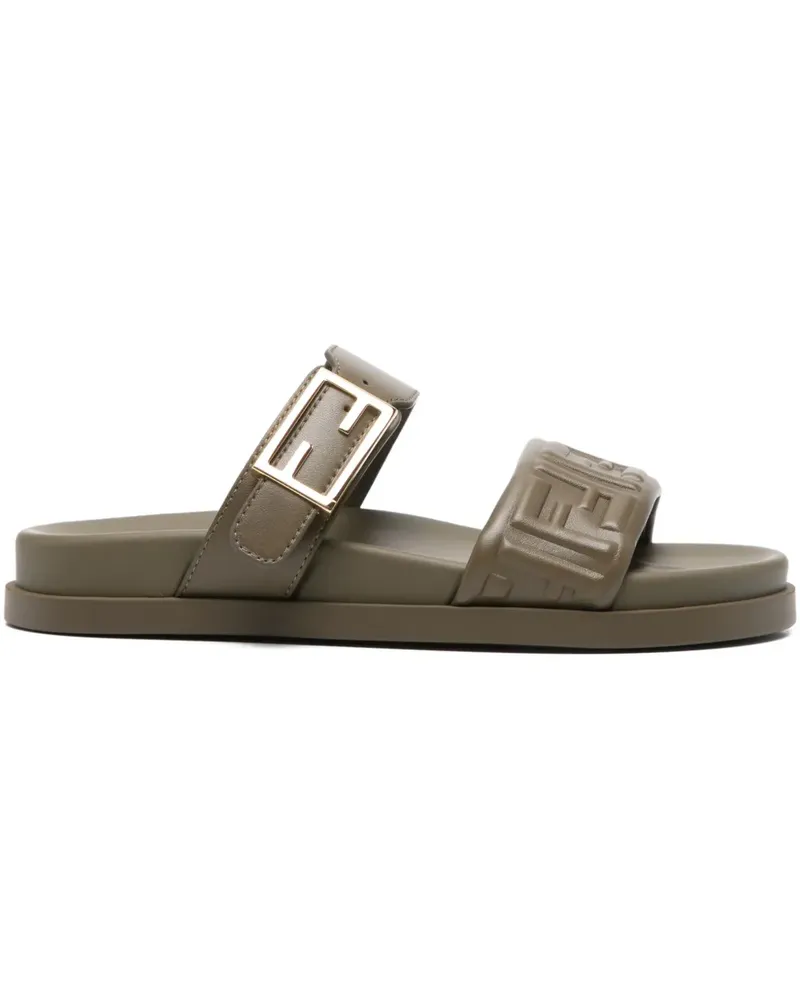 Fendi buckle embossed-FF sandals - Grün Grün