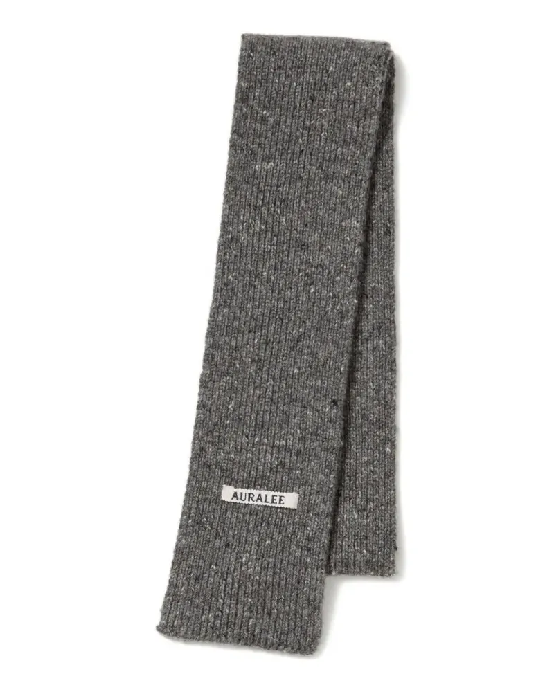 AURALEE ribbed-knit flecked scarf - Grau Grau