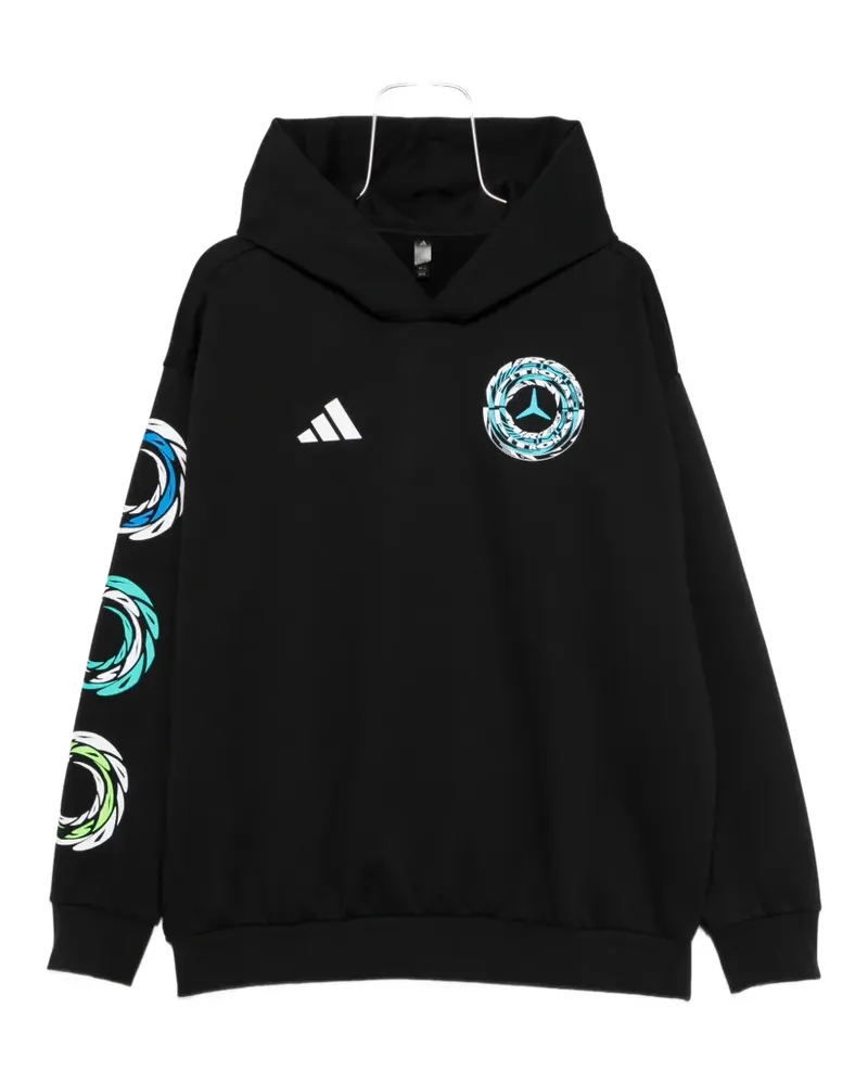 adidas x Mercedes-AMG Petronas Formula 1 Team graphic-print hoodie - Schwarz Schwarz