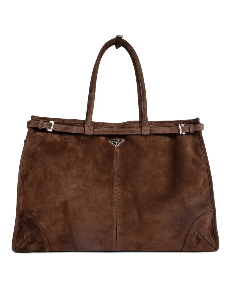 Prada Bonnie buckle-detail tote bag - Braun Braun