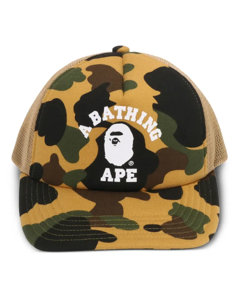 BAPE Mesh-Baseballkappe mit Camouflage-Print - Gelb Gelb