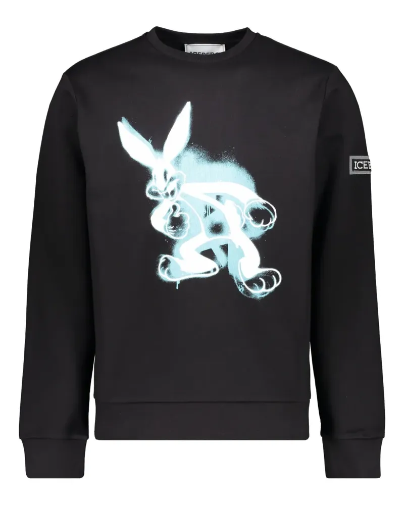 Iceberg x Looney Tunes Sweatshirt mit Bugs Bunny-Print - Schwarz Schwarz
