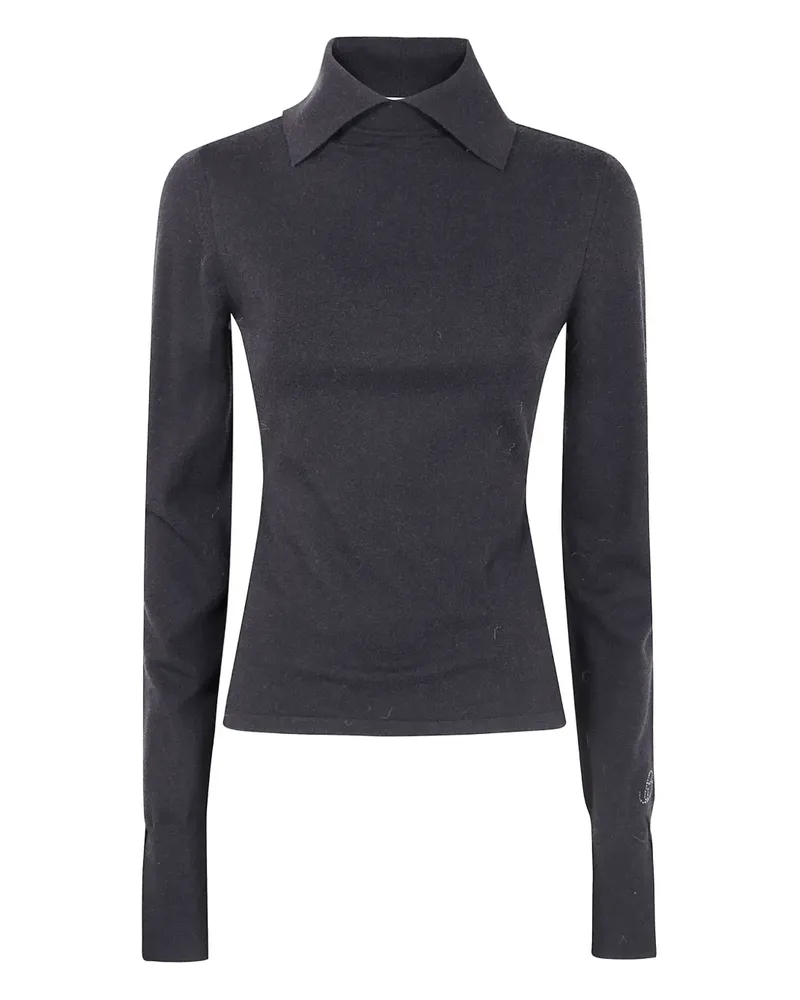 Blumarine Klassisches Langarmshirt - Schwarz Schwarz