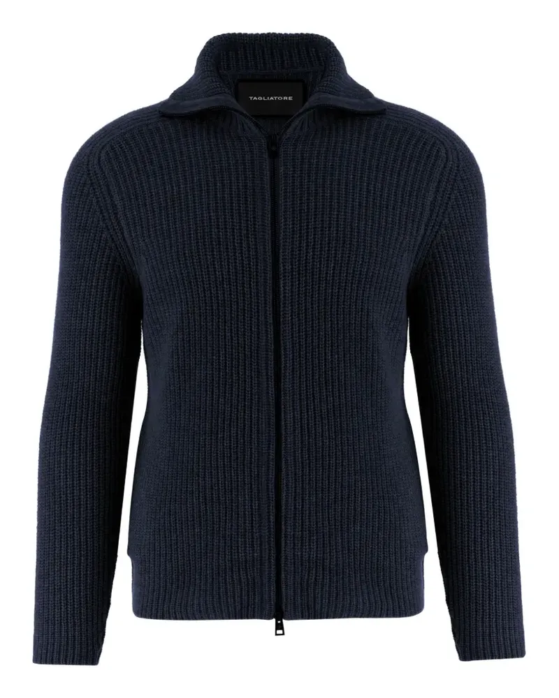 Tagliatore Gerippter Cardigan mit Reißverschluss - Blau Blau