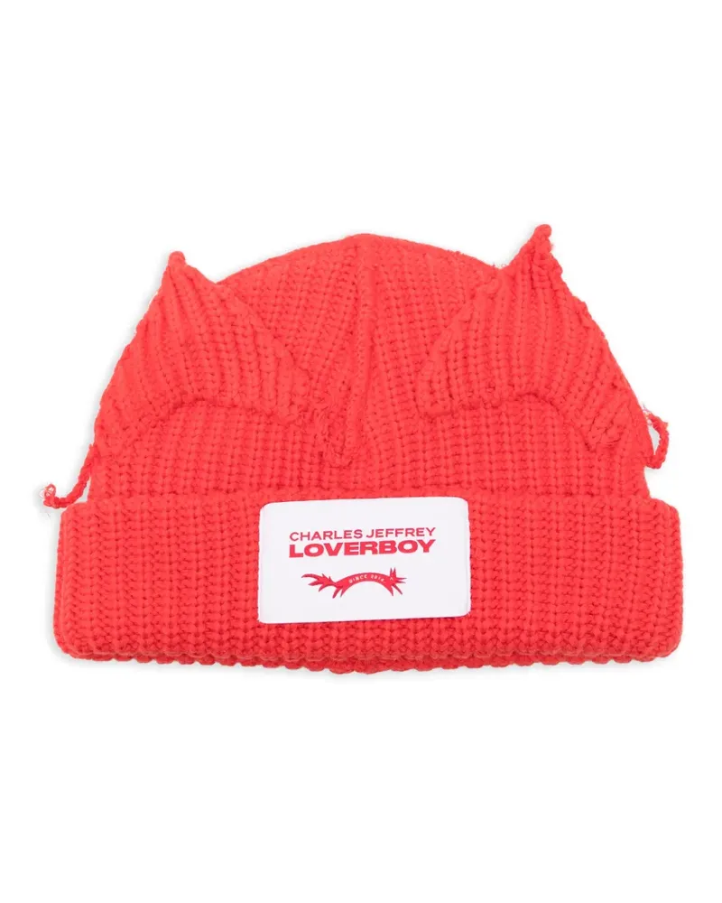 Charles Jeffrey Loverboy Beanie mit Ohrendetail - Rot Rot