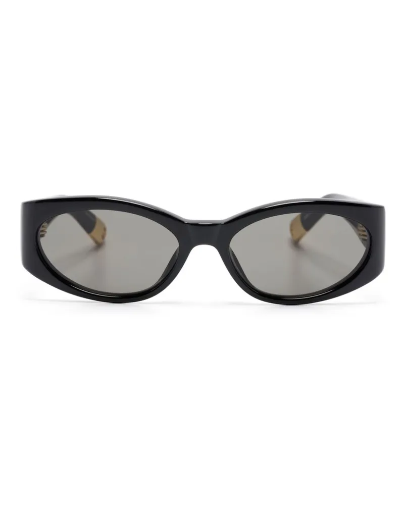 Jacquemus Les Lunettes Ovalo Sonnenbrille - Schwarz Schwarz
