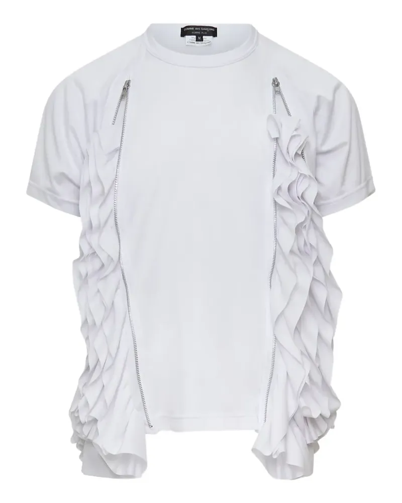 Comme des Garçons Gerüschtes Waterfall T-Shirt - Weiß Weiß